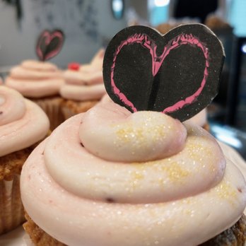 Red Poppy Bakery - cupcakes with pink frosting and a heart on top - Bakeries Near Me - Kalispell, Montana Red Poppy Bakery - cupcakes with pink frosting and a heart on top - Bakeries Near Me - Kalispell, Montana