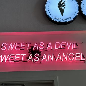 Devil & Angel Desserts - a neon sign - Desserts Near Me - Bakersfield, California