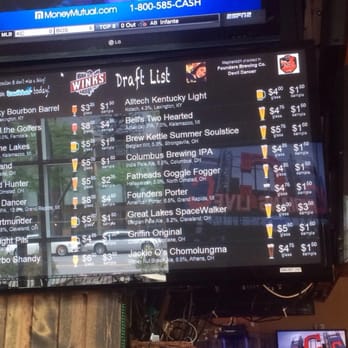 Winking Lizard Tavern - Awesome draft list! Notice my picture on the top right- the screens display who has checked in on untapped recently. - American Near Me - Cleveland, Ohio