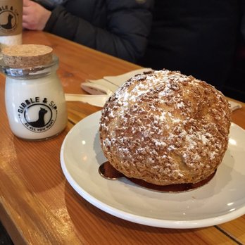 Bibble & Sip - Panna cotta (note the jar) and cream puff - Coffee & Tea Near Me - New York, New York