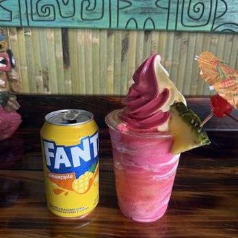 Pineapple Lagoon - Dole whip swirl with pineapple and pomegranate as a float - Ice Cream & Frozen Yogurt Near Me - Garden Grove, California Pineapple Lagoon - Dole whip swirl with pineapple and pomegranate as a float - Ice Cream & Frozen Yogurt Near Me - Garden Grove, California