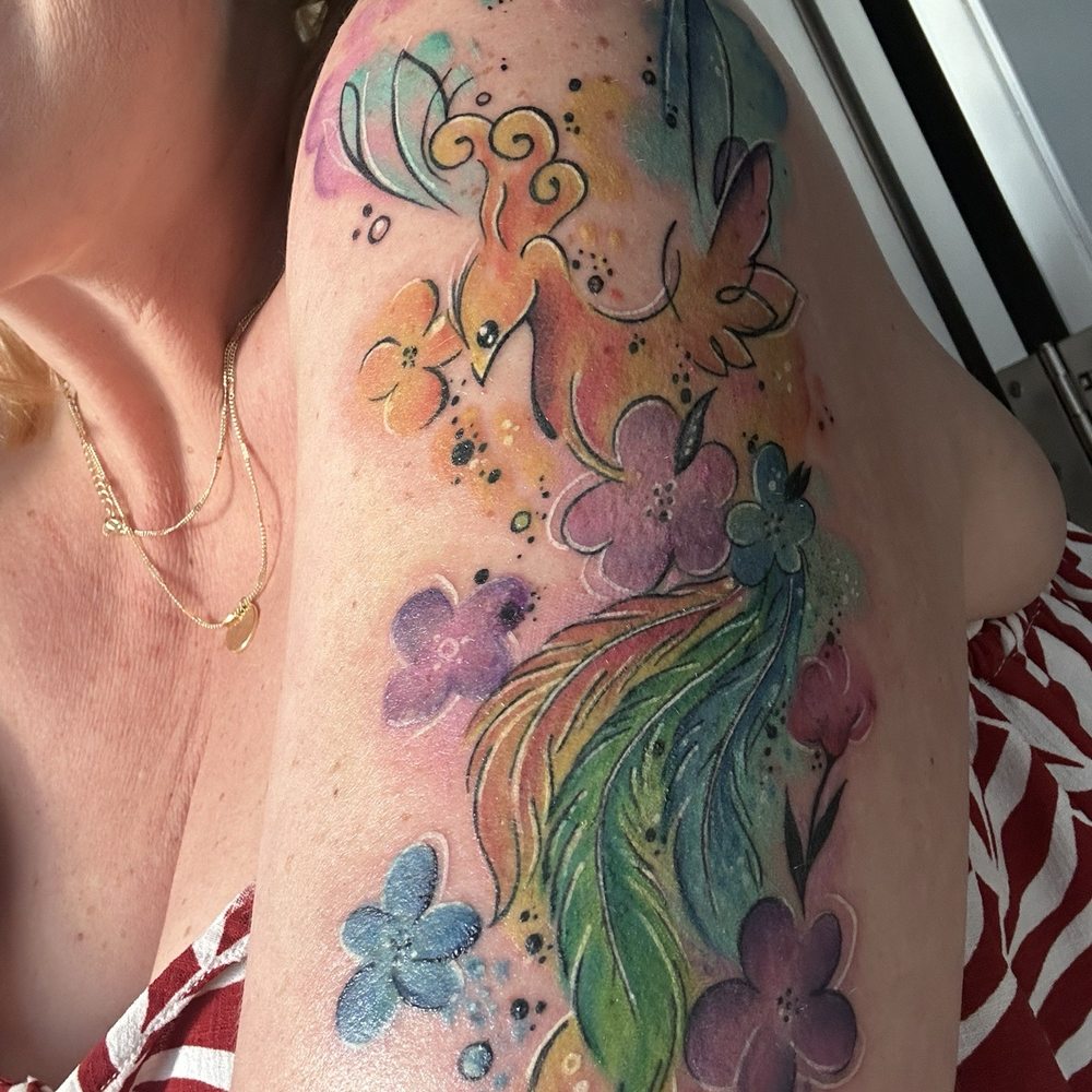 Hidden City Tattoo - Water color Phoenix. Thank you Jesus. Beautiful work. - Tattoo Near Me - Temecula , California Hidden City Tattoo - Water color Phoenix. Thank you Jesus. Beautiful work. - Tattoo Near Me - Temecula , California
