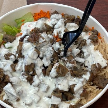 Naz's Halal Food - Lamb over half white and half spicy rice - Halal Near Me - Baltimore, Maryland Naz's Halal Food - Lamb over half white and half spicy rice - Halal Near Me - Baltimore, Maryland