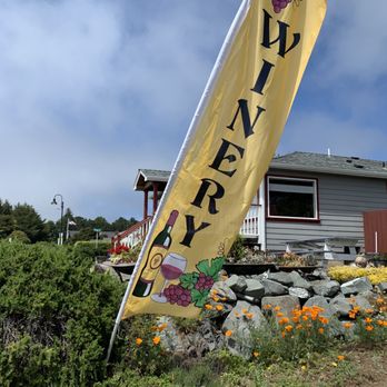 Moonstone Crossing Winery - a sign for the winery - Wineries Near Me - Trinidad, California