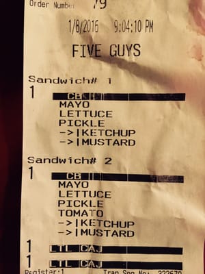 Menu photo 8 Five Guys Torrance, CA