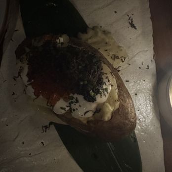 Rusty Pelican - Miami - Caviar & Black Truffle Twice-Baked Potato Good - Seafood Near Me - Key Biscayne, Florida