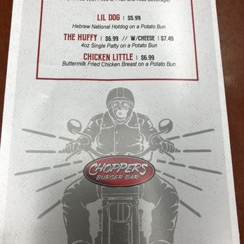 Choppers Burger Bar - Menu back - Burgers Near Me - Glen Head, New York Choppers Burger Bar - Menu back - Burgers Near Me - Glen Head, New York
