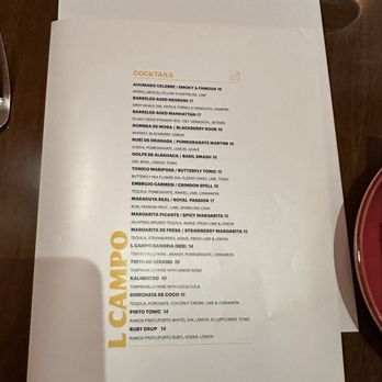 L Campo - Cocktails - Tapas/Small Plates Near Me - Livermore, California
