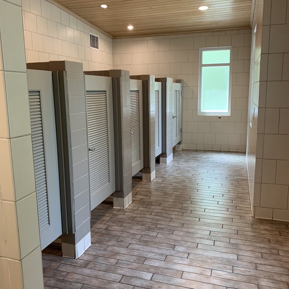 Stalls in women's restroom