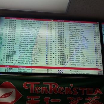 Ten Ren Tea - menu - Bubble Tea Near Me - Cupertino, California Ten Ren Tea - menu - Bubble Tea Near Me - Cupertino, California