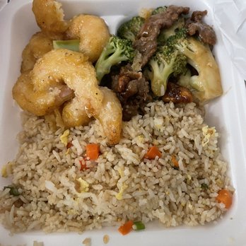 Panda Express - Walnut shrimp, beef and broccoli, and fried rice - Chinese Near Me - Kyle, Texas