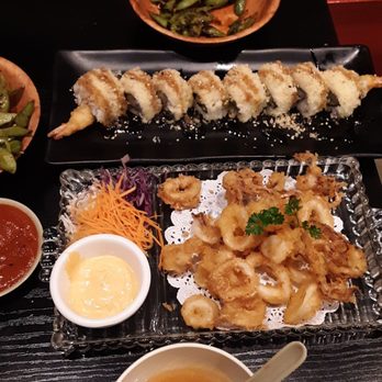 Sushi Joint - Garlic edamame, crunchy roll, calamari and miso - Sushi Bars Near Me - Norwalk, California