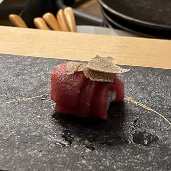Domo Sushi - Three layer chutoro with truffle - Sushi Bars Near Me - New York, New York Domo Sushi - Three layer chutoro with truffle - Sushi Bars Near Me - New York, New York