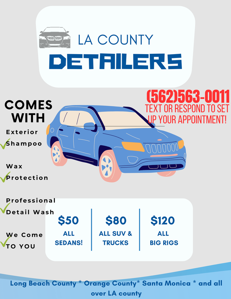 LA COUNTY DETAILERS Carson, California Auto Detailing Phone