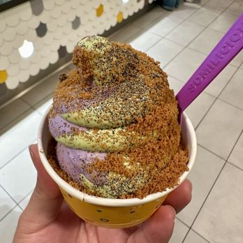Somisomi - Ube Matcha soft serve with biscotti topping - Ice Cream & Frozen Yogurt Near Me - Fullerton, California Somisomi - Ube Matcha soft serve with biscotti topping - Ice Cream & Frozen Yogurt Near Me - Fullerton, California