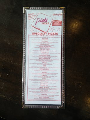 Menu photo 7 Pink's Pizza Houston, TX