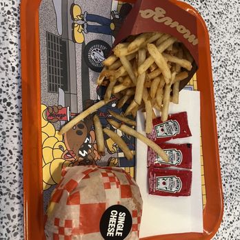 Monzo Burger - Single cheeseburger with fries - Burgers Near Me - Vancouver, British Columbia