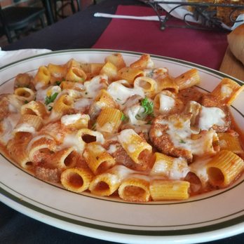 Mama's Cafe Baci - Got the baked rigatoni with sausage and meatballs huge portion! - Italian Near Me - Hackettstown, New Jersey Mama's Cafe Baci - Got the baked rigatoni with sausage and meatballs huge portion! - Italian Near Me - Hackettstown, New Jersey