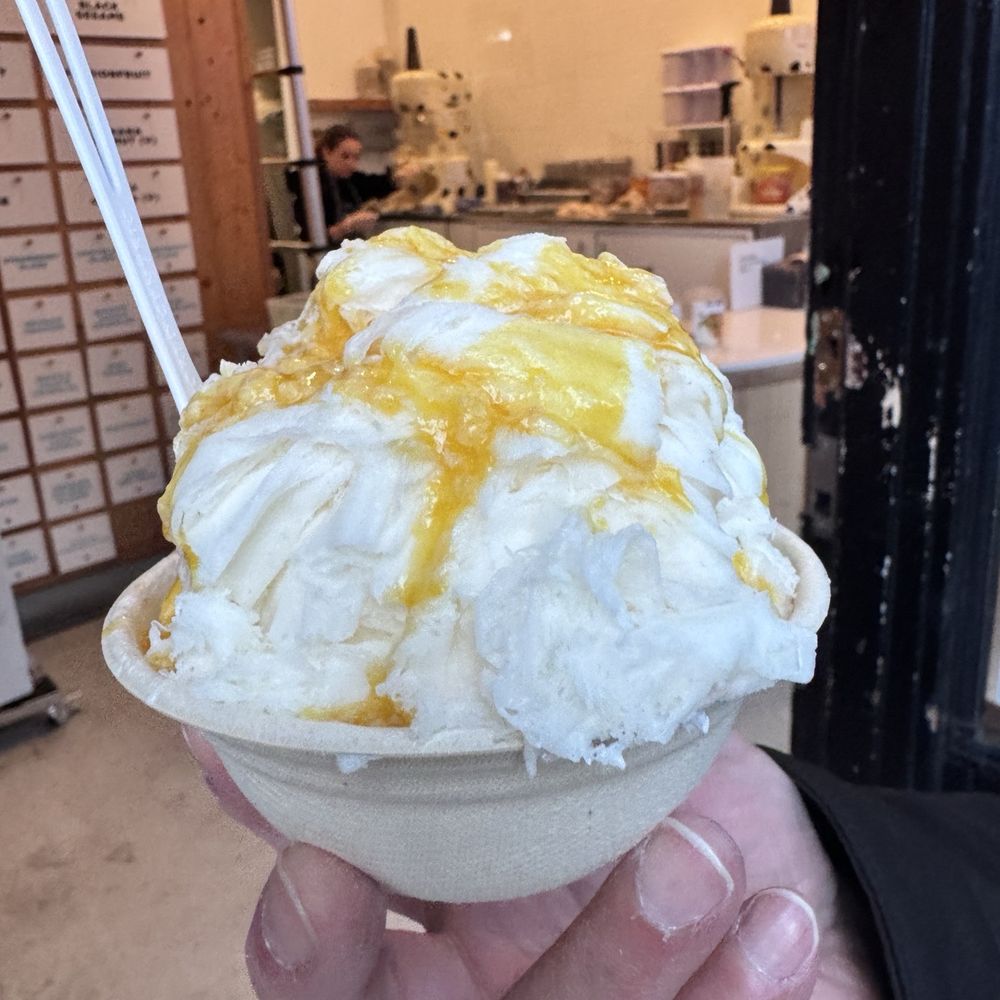 Powder - Lychee with passion TOPPING: Housemade Passionfruit Glaze - Desserts Near Me - San Francisco, California