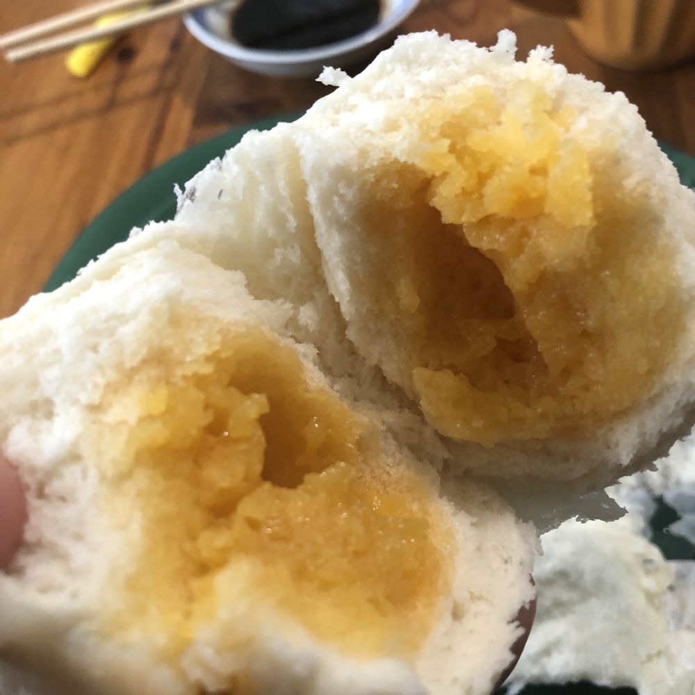 D T Dim Sum & Tea - Runny Egg Yolk Bun, it was too tired to run today.... - Coffee & Tea Near Me - San Leandro, California