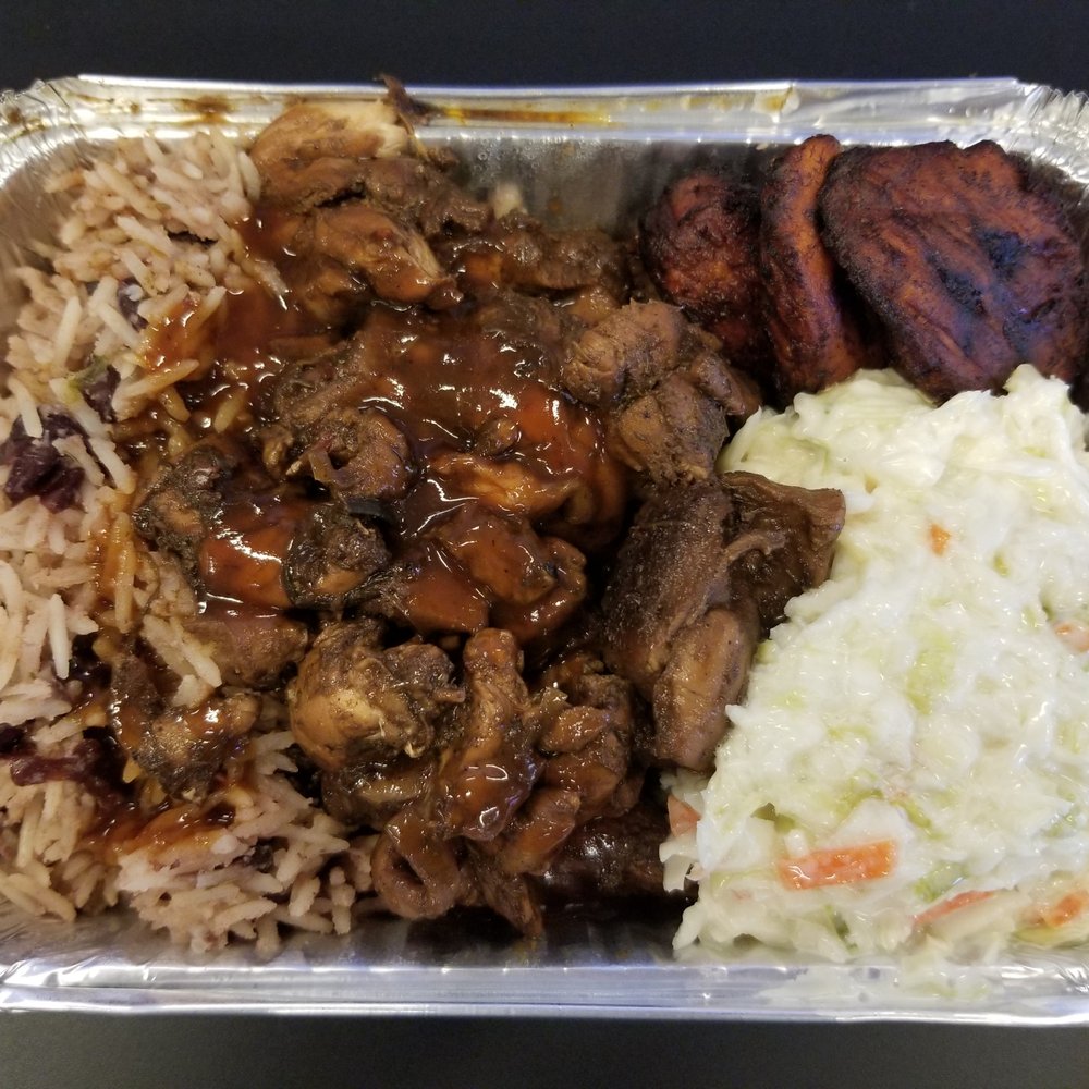 The Original Caribbean King - Jerk Chicken with Rice and Beans, Sweet Plantains and Cole Slaw - Food Trucks Near Me - Brooklyn, New York