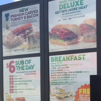Subway - Menu at drive through - Sandwiches Near Me - Muncie, Indiana