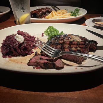 Houston's Restaurant - Hawaiian Ribeye with braised red cabbage - New American Near Me - Atlanta, Georgia Houston's Restaurant - Hawaiian Ribeye with braised red cabbage - New American Near Me - Atlanta, Georgia