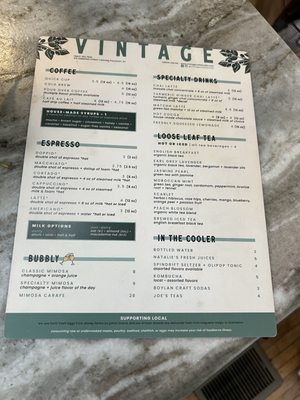 Menu photo 2 Vintage Coffee Cafe Mount Pleasant, SC Menu photo 2 Vintage Coffee Cafe Mount Pleasant, SC