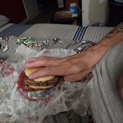 Wendy's - The burger that doesn't even get to my boyfriend's knuckles, and he has small hands because he's almost a dwarf.