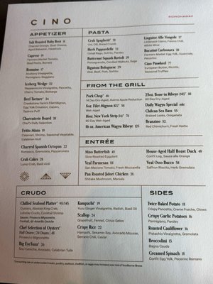 Menu photo 8 Cino Honolulu, HI