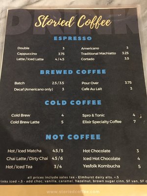 Menu photo 5 Storied Coffee & Milk Teas Scotia, NY