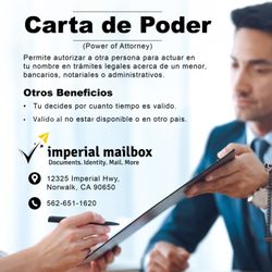 Imperial Mailbox & Notary Services - ¿Tiene dificultades para leer su carta de poder en inglés? ¡Imperial Mail está aquà para ayudarle a completar el documento correcto!