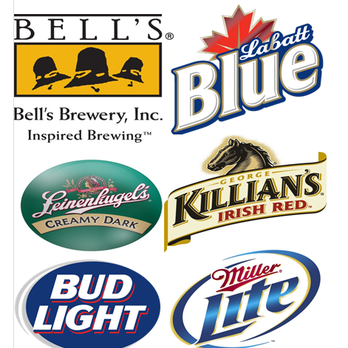 John's Pizzeria - a variety of beer logos - Pizza Near Me - Davison, Michigan