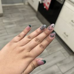 Pampered Nails - My left hand with what I revived.