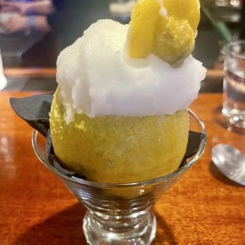 Cucina 38 - Lemon sorbet in a frozen lemon. - Desserts Near Me - North Attleborough, Massachusetts Cucina 38 - Lemon sorbet in a frozen lemon. - Desserts Near Me - North Attleborough, Massachusetts