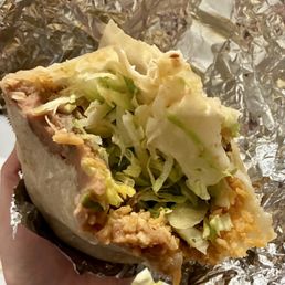 Burrito with mostly lettuce inside Burrito with mostly lettuce inside