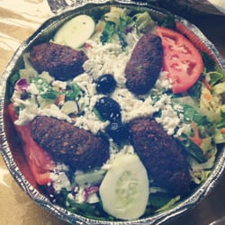 Shish Kebab Grill - Large greek falafel salad. good enough for 2-3 people!
