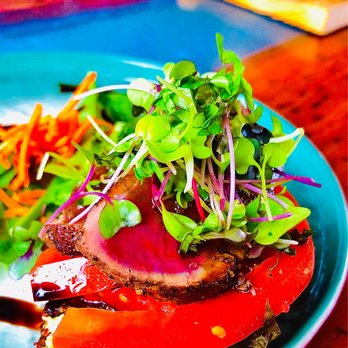 Mala Ocean Tavern - Seared Ahi Bruschetta up close, 5 - Seafood Near Me - Lahaina, Hawaii Mala Ocean Tavern - Seared Ahi Bruschetta up close, 5 - Seafood Near Me - Lahaina, Hawaii