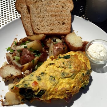 Simple Cafe - Andouille sausage with Swiss chard, kale and cheddar cheese! - Breakfast & Brunch Near Me - Lake Geneva, Wisconsin