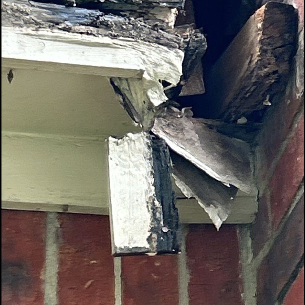 JC&C Roofing Company - damage from overflowing gutter over years - Roofing Near Me - Houston, Texas JC&C Roofing Company - damage from overflowing gutter over years - Roofing Near Me - Houston, Texas