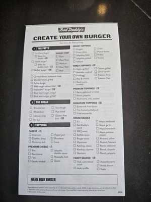 Menu photo 1 Bad Daddy's Burger Bar Smyrna, GA