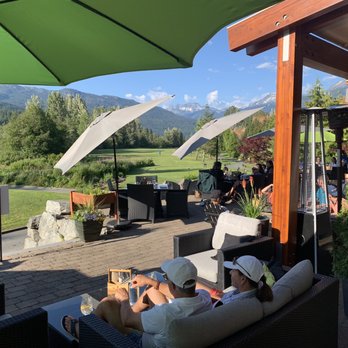 Table Nineteen Lakeside Eatery - Patio lounge area - Canadian (New) Near Me - Whistler, British Columbia