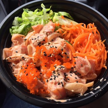 Poké-Man Truck - Spicy mayo salmon poke bowl - Food Trucks Near Me Poké-Man Truck - Spicy mayo salmon poke bowl - Food Trucks Near Me