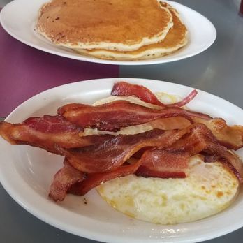 Donna Kaye's Cafe - My son's pancakes, eggs and bacon. - American Near Me - Bakersfield, California Donna Kaye's Cafe - My son's pancakes, eggs and bacon. - American Near Me - Bakersfield, California