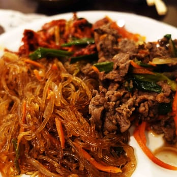 Korean Express - $9.95 Lunch Special- Spicy Pork and Bulgogi with Jap-Che - Korean Near Me - New York, New York