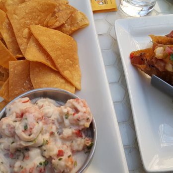 Ceviche's - Langostina ceviche (small) and the ahi tacos. Tacos are from the appetizer menu. Both were killer amazing! - Seafood Near Me - Wilmington, North Carolina