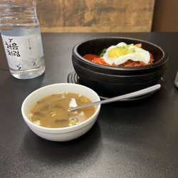 Stone Bowl Korean Cuisine - Lunch Special: Spicy Pork Bibimbap & Seaweed Soup