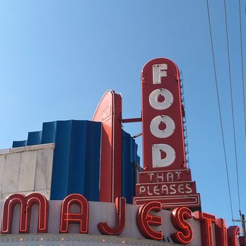 The Majestic Diner - Check out the art deco vibe like that of a movie theater. "Food that pleases" is a very funny slogan, as is, "If it pleases you." - Diners Near Me - Atlanta, Georgia The Majestic Diner - Check out the art deco vibe like that of a movie theater. "Food that pleases" is a very funny slogan, as is, "If it pleases you." - Diners Near Me - Atlanta, Georgia