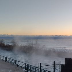 Oak Creek WE Energies Fishing Pier - clouds over the water in November