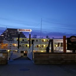 a view of a city at night